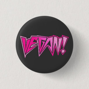 Rocker Pink Vegan 3 Cm Round Badge