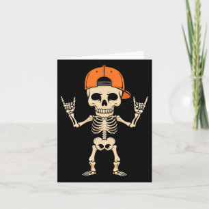 Rocker Skeleton Cap Halloween Punk Rock Men Boys Card