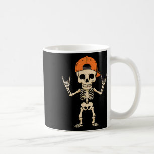 Rocker Skeleton Cap Halloween Punk Rock Men Boys Coffee Mug