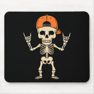 Rocker Skeleton Cap Halloween Punk Rock Men Boys  Mouse Pad