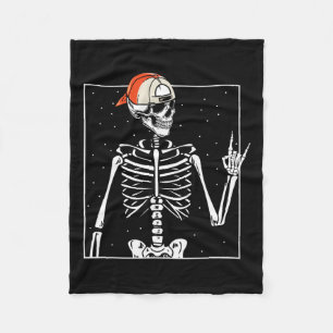 Rocker Skeleton Cap Skater Cool Halloween Punk Fleece Blanket