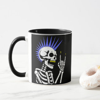 Rocker Skeleton Cap Skater Cool Halloween Punk Mug