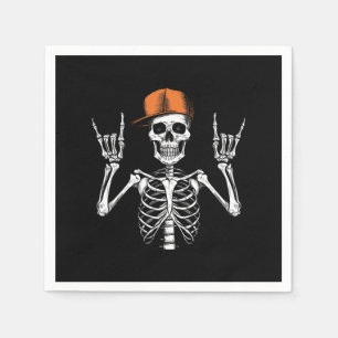 Rocker Skeleton Cap Skater Cool Halloween Punk  Napkin