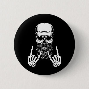 Rocker Skeleton Cap Skater Cool Halloween Punk Roc 6 Cm Round Badge