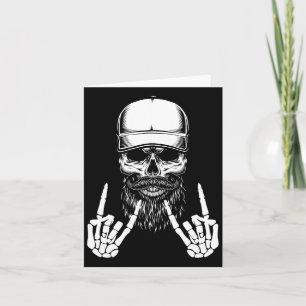 Rocker Skeleton Cap Skater Cool Halloween Punk Roc Card