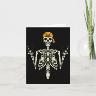Rocker Skeleton Cap Skater Cool Halloween Punk Roc Card