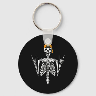 Rocker Skeleton Cap Skater Cool Halloween Punk Roc Key Ring