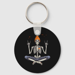 Rocker Skeleton Cap Skater Cool Halloween Punk Roc Key Ring