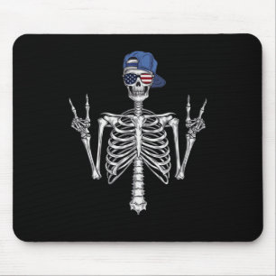 Rocker Skeleton Cap Skater Cool Halloween Punk Roc Mouse Pad