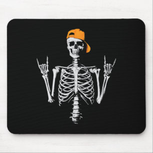 Rocker Skeleton Cap Skater Cool Halloween Punk Roc Mouse Pad