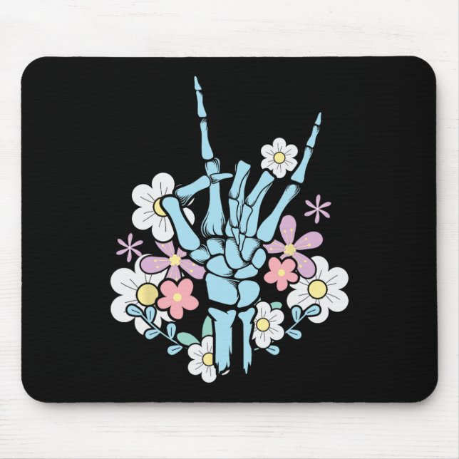 Rocker Skeleton Cap Skater Cool Halloween Punk Roc Mouse Pad (Front)