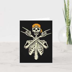 Rocker Skeleton Cap Skater Halloween Hand Rock Gir Card