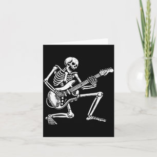 Rocker Skeleton Electric Guitar Rock Music Men Boy Card
