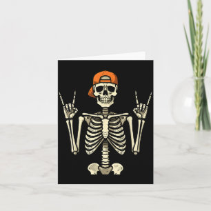 Rocker Skeleton Halloween Baseball Cap Cool Rock Card
