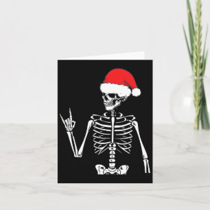 Rocker Skeleton Hand Rock On Costume Fun Christmas Card