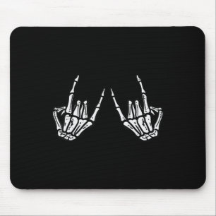 Rocker Skeleton Hand Rock On Costume Fun Halloween Mouse Pad