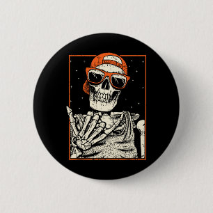 Rocker Skeleton Hand Rock On Costume Funny Hallowe 6 Cm Round Badge