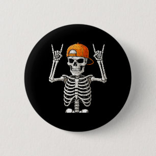 Rocker Skeleton Hand Rock On Costume Funny Hallowe 6 Cm Round Badge