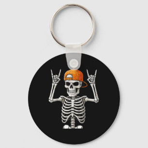 Rocker Skeleton Hand Rock On Costume Funny Hallowe Key Ring