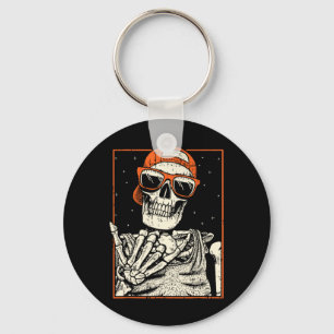 Rocker Skeleton Hand Rock On Costume Funny Hallowe Key Ring