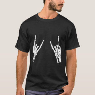 Rocker Skeleton Hand Rock On Costume Funny Hallowe T-Shirt