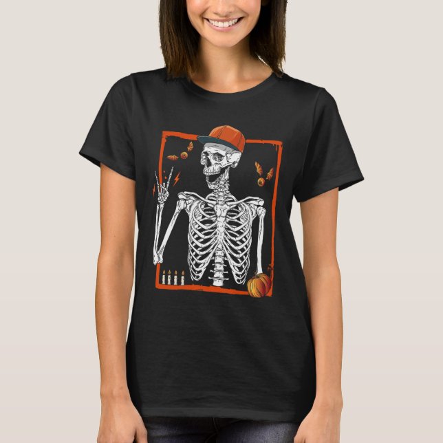 Rocker Skeleton Hand Rock On Costume Funny Hallowe T-Shirt (Front)