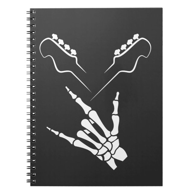 Rocker Skeleton Hand Rock On Rock Notebook (Front)