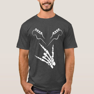 Rocker Skeleton Hand Rock On Rock Star Guitar frie T-Shirt