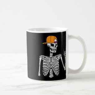Rocker Skeleton Rock Hand Sign Halloween Costume M Coffee Mug