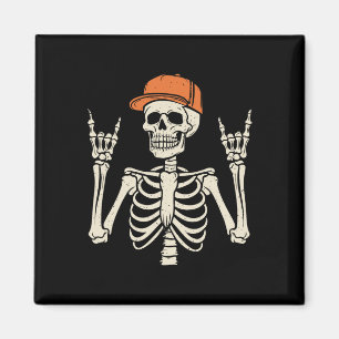 Rocker Skeleton Rock On Hand Halloween Skeleton Me Magnet