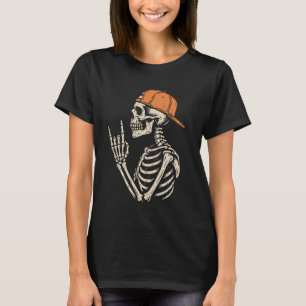 Rocker Skeleton Rock On Hand Halloween Skeleton Me T-Shirt