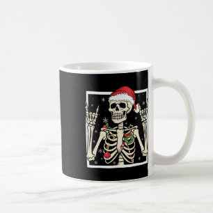 Rocker Skeleton Santa Hat Cool Christmas Punk Rock Coffee Mug