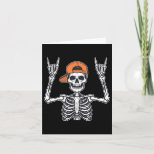 Rocker Skeleton Skater Cap Halloween Rock Men Boys Card