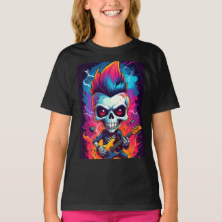 Rocker Skull with Mohawk T-Shirt
