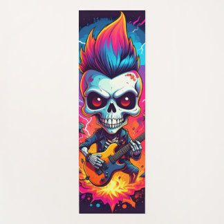Rocker Skull with Mohawk Yoga Mat