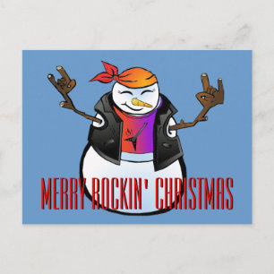 Rocker Snowman Postcard