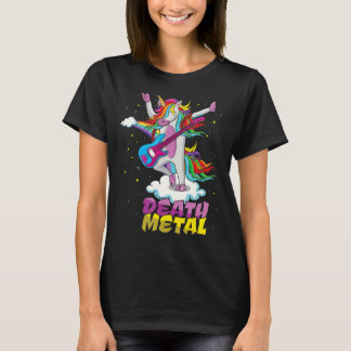 Rocker Unicorn Rainbow Metal Music  Guitarist Meta T-Shirt