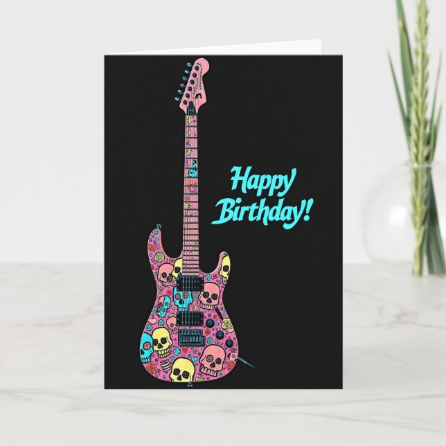 Rockers Birthday Skull Card (Front)