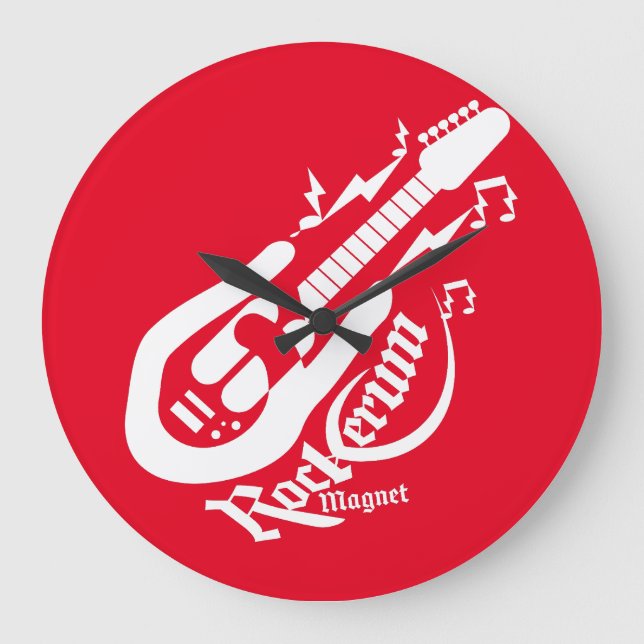 ROCKERUM MAGNET ROCK BY MASANSER PIXELAT LARGE CLOCK (Front)