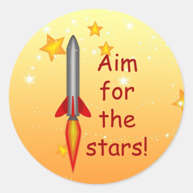 Rocket Aim for the Stars Teacher Grading Stickers (Front)