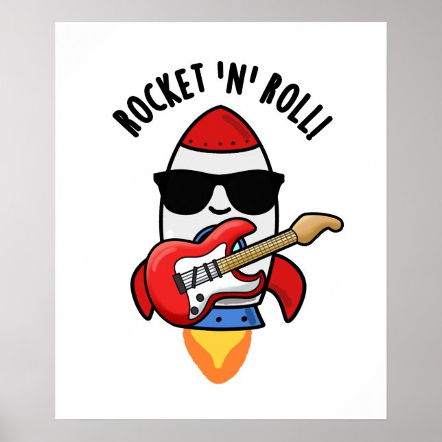 Rocket And Roll Funny Rocket Pun  Poster (Front)