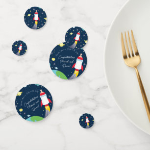 Rocket Baby Shower Bottle Spaceship Outer Space Confetti