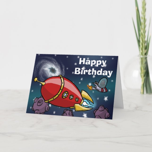 Rocket Birthday Card (Front)