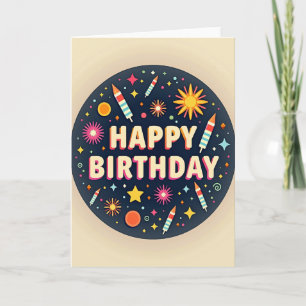 Rocket Blast Birthday Card