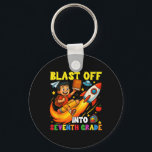 Rocket Blast Off Into Seventh Grade Funny Back To  Key Ring<br><div class="desc">Rocket Blast Off Into Seventh Grade Funny Back To School</div>