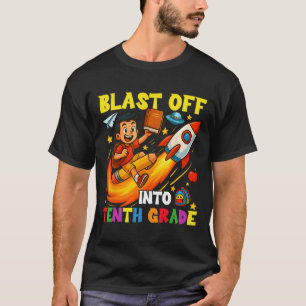 Rocket Blast Off Into Sophomore Funny Ck To School T-Shirt
