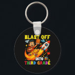 Rocket Blast Off Into Third Grade Funny Back To Sc Key Ring<br><div class="desc">Rocket Blast Off Into Third Grade Funny Back To School</div>
