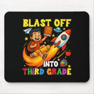 Rocket Blast Off Into Third Grade Funny Back To Sc Mouse Pad
