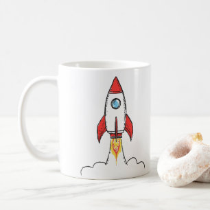 Rocket Blasting Off Mug