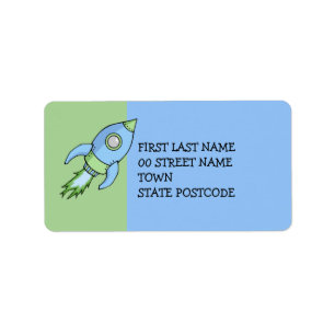 Rocket blue green Address Label